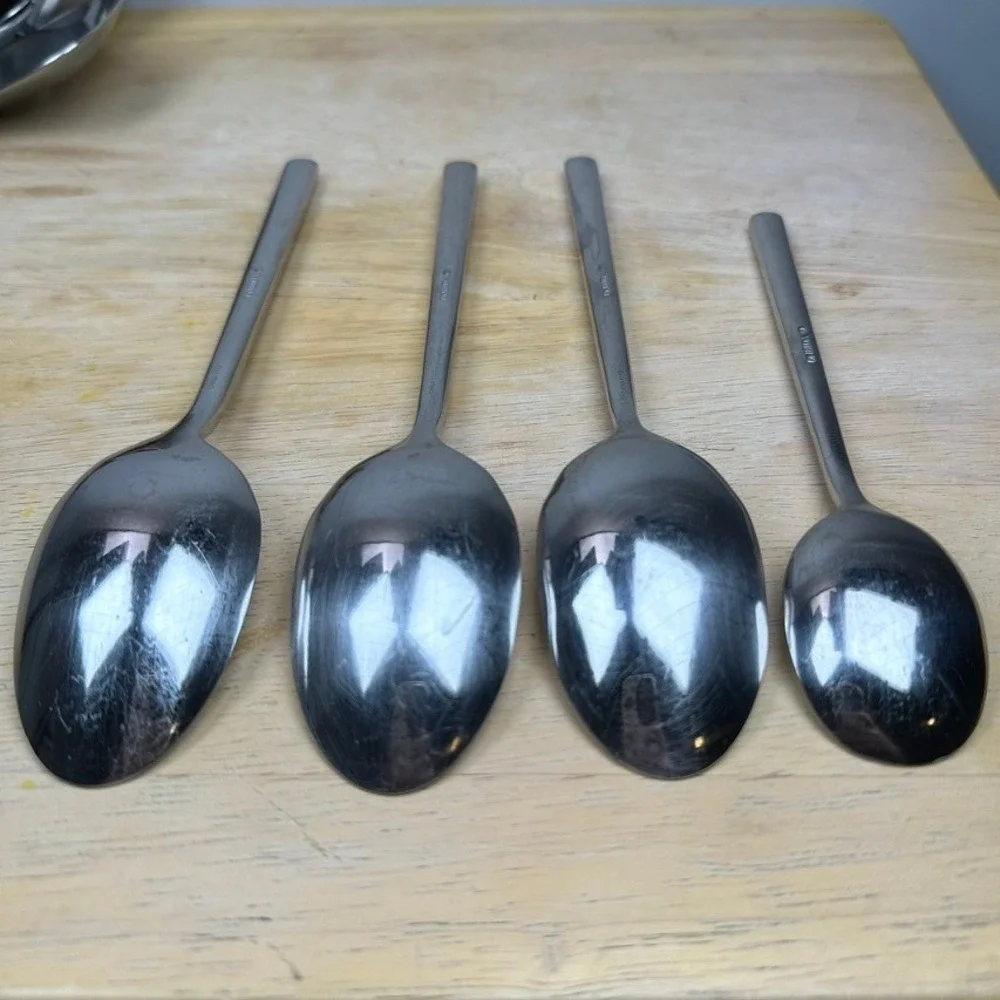 Oneida PORTER Flatware Spoons 4pc Silver Stainless Steel Replacement Mid-Century